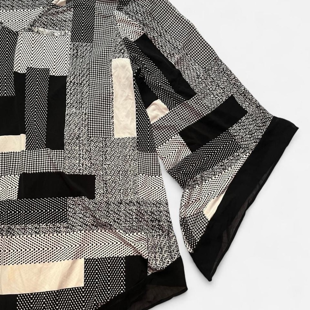 Black and White Patterned Blouse